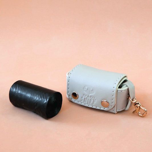 Classic Soft Leather Pet Waste Bag Dispenser - Poop Bag Holder Backpack
