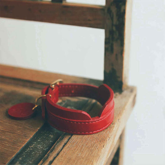 Mandarin shirt Thin Soft Leather Pet Collar