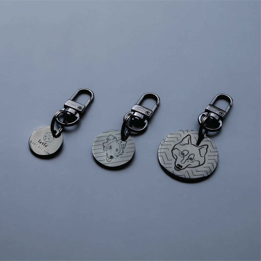 Pet ID tag black stainless steel (THICK) easy hook Personalized engraved