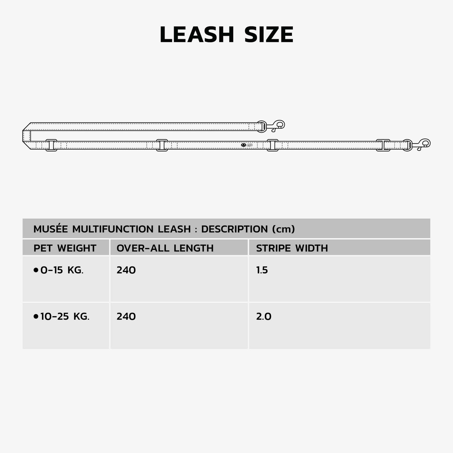 Musée Simply Multifunction Soft Leather Pet Leash - Adjustable Length Hands-free Crossbody Dog Leash