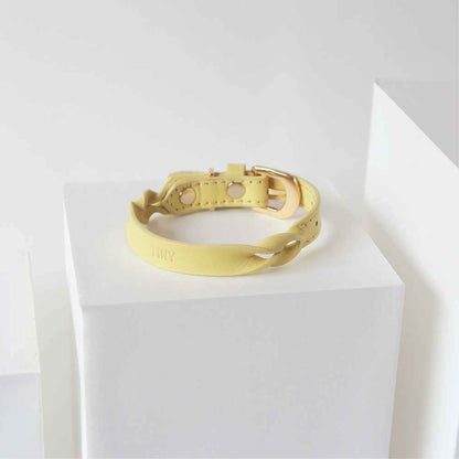 [SALE30%] Twist Thin Soft Leather Pet Collar - Monophonic