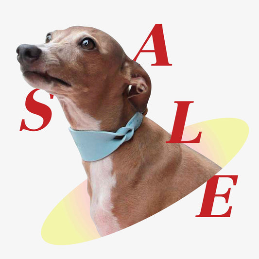 【SALE30%】ツイストワイドソフトレザー犬用首輪 - モノフォニック