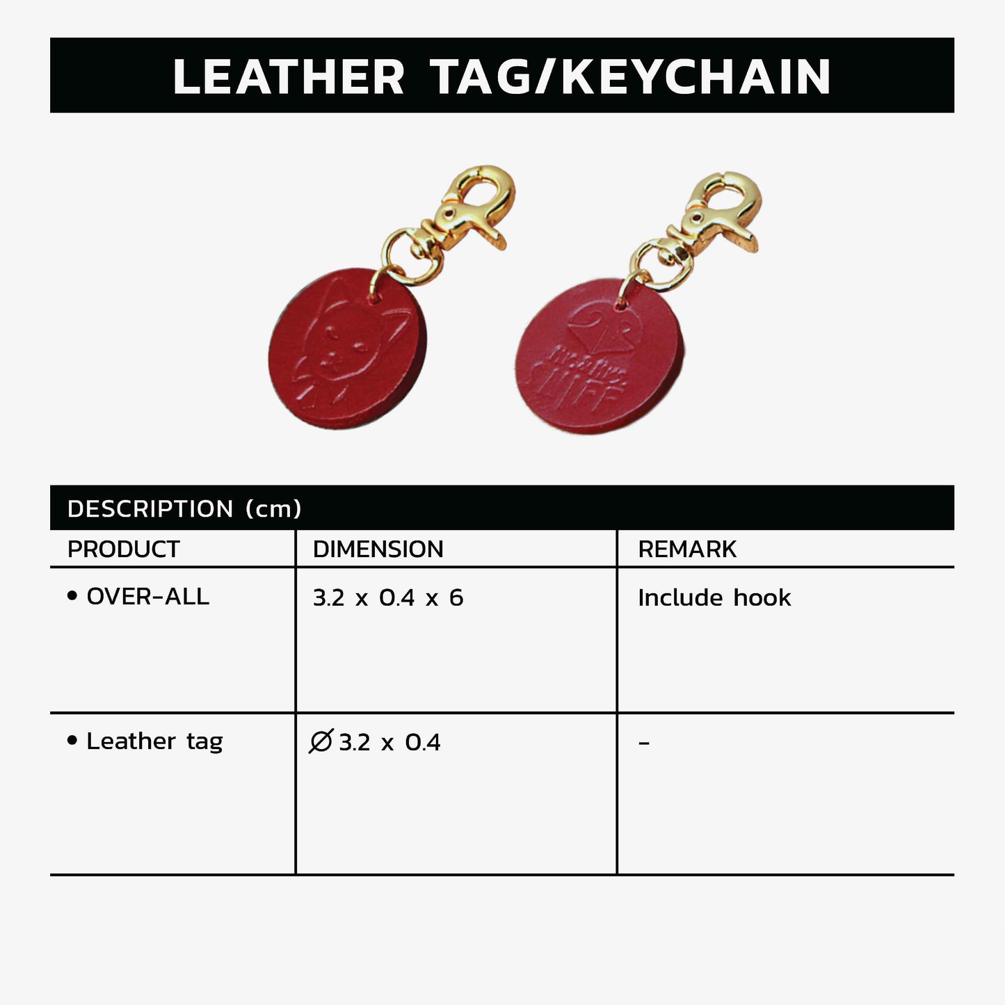 Leather pet tag and keychain