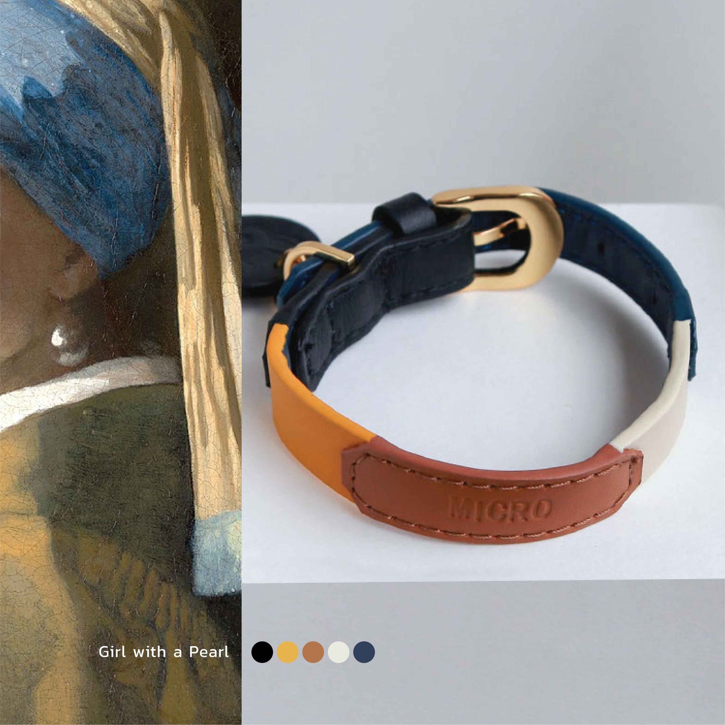 Musée Thin Soft Leather Pet Collar - Sustainable pet collar - Eco-Friendly
