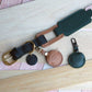 Leather pet AirTag case holder and keychain with name